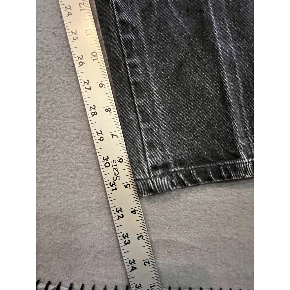 Vtg 1990s Rocky Mountain Womens 26/3 Black Gray Pleated High Rise Jeans USA - Picture 2 of 14